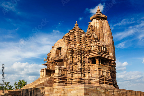 Famous temples of  Khajuraho with sculptures, India
