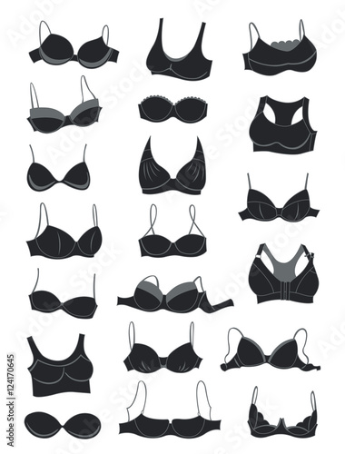 Silhouettes of bras