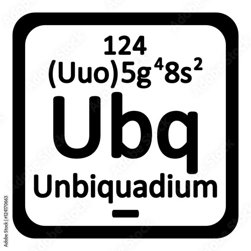 Periodic table element unbinilium icon.