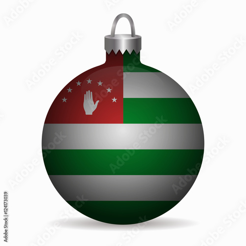 abkhazia flag christmas ball vector