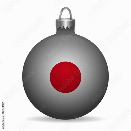japan flag christmas ball vector