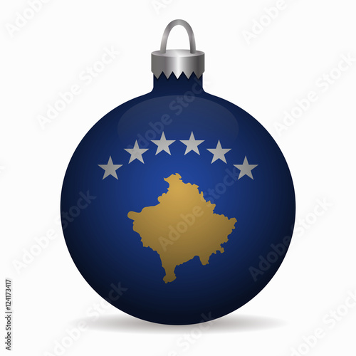 kosovo flag christmas ball vector