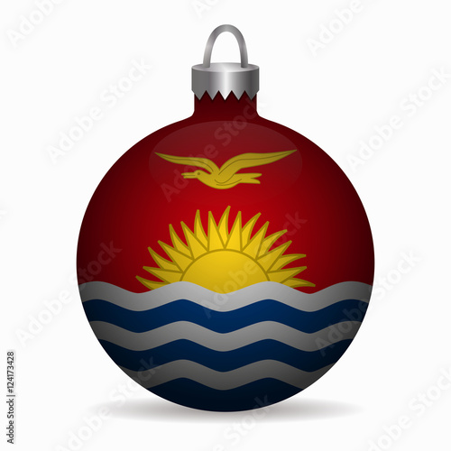 kiribati flag christmas ball vector