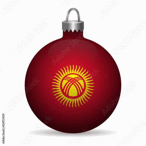 kyrgyzstan flag christmas ball vector