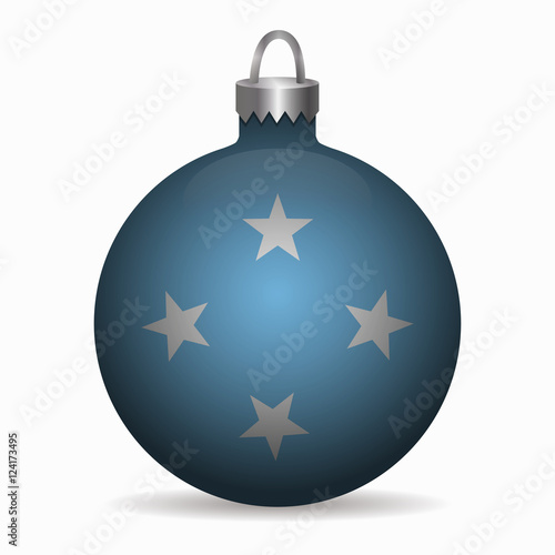 micronesia flag christmas ball vector