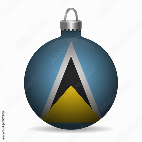 saint lucia flag christmas ball vector