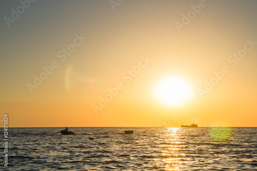 Beautiful sunset on the black sea