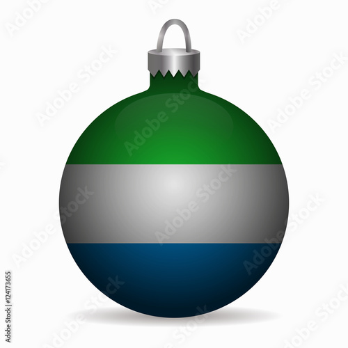 sierra leone flag christmas ball vector