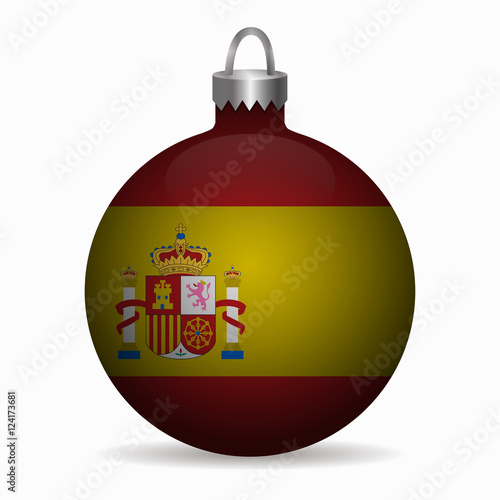 spain flag christmas ball vector