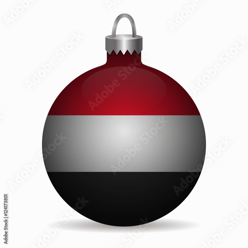 yemen flag christmas ball vector