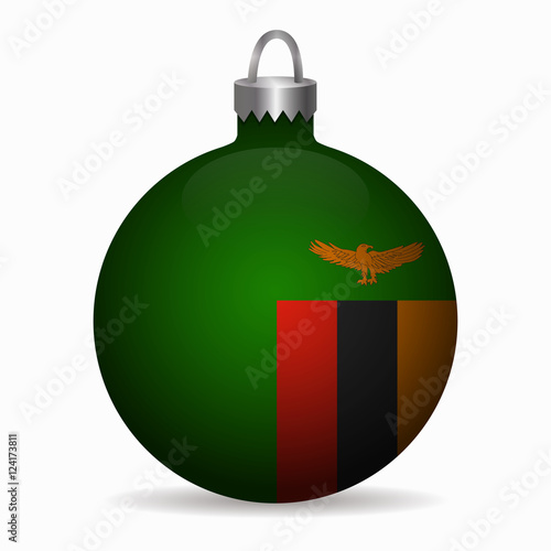 zambia flag christmas ball vector