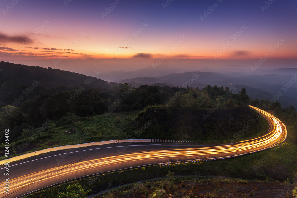 Naklejka premium Mountain travel thailand Doi Inthanon National Park Popular tour