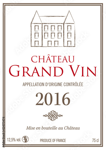 Étiquette bouteille de vin 2016