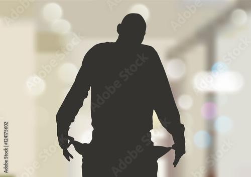 Homme fauché aux poches vides