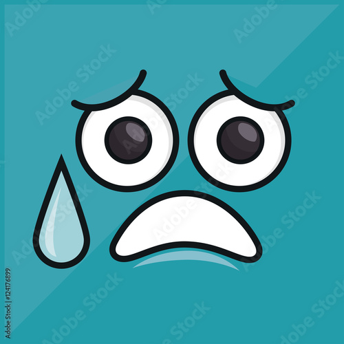 scared emoticon anguish vector illustration eps 10