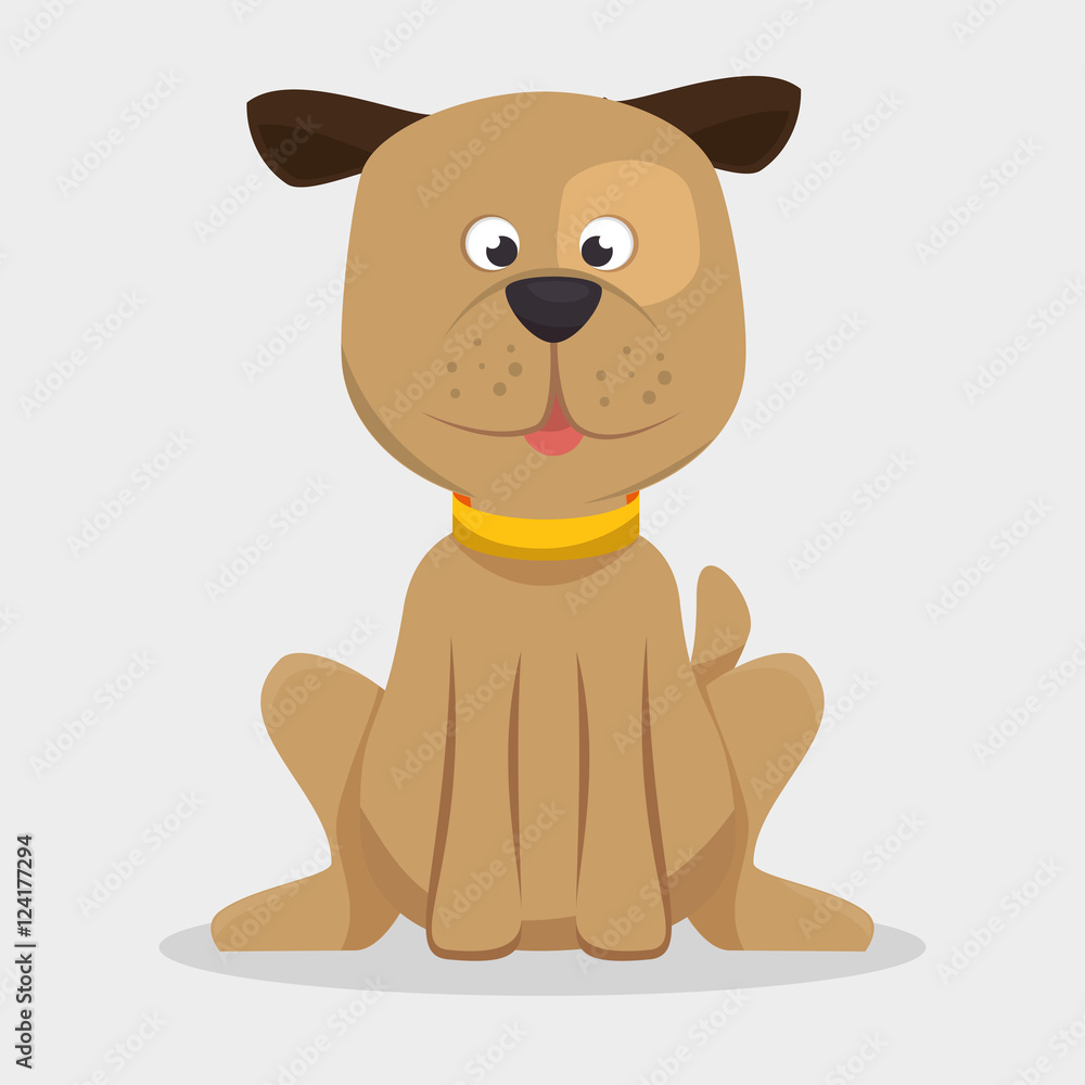 Obraz premium playful doggy with collar icon vector illustration eps 10