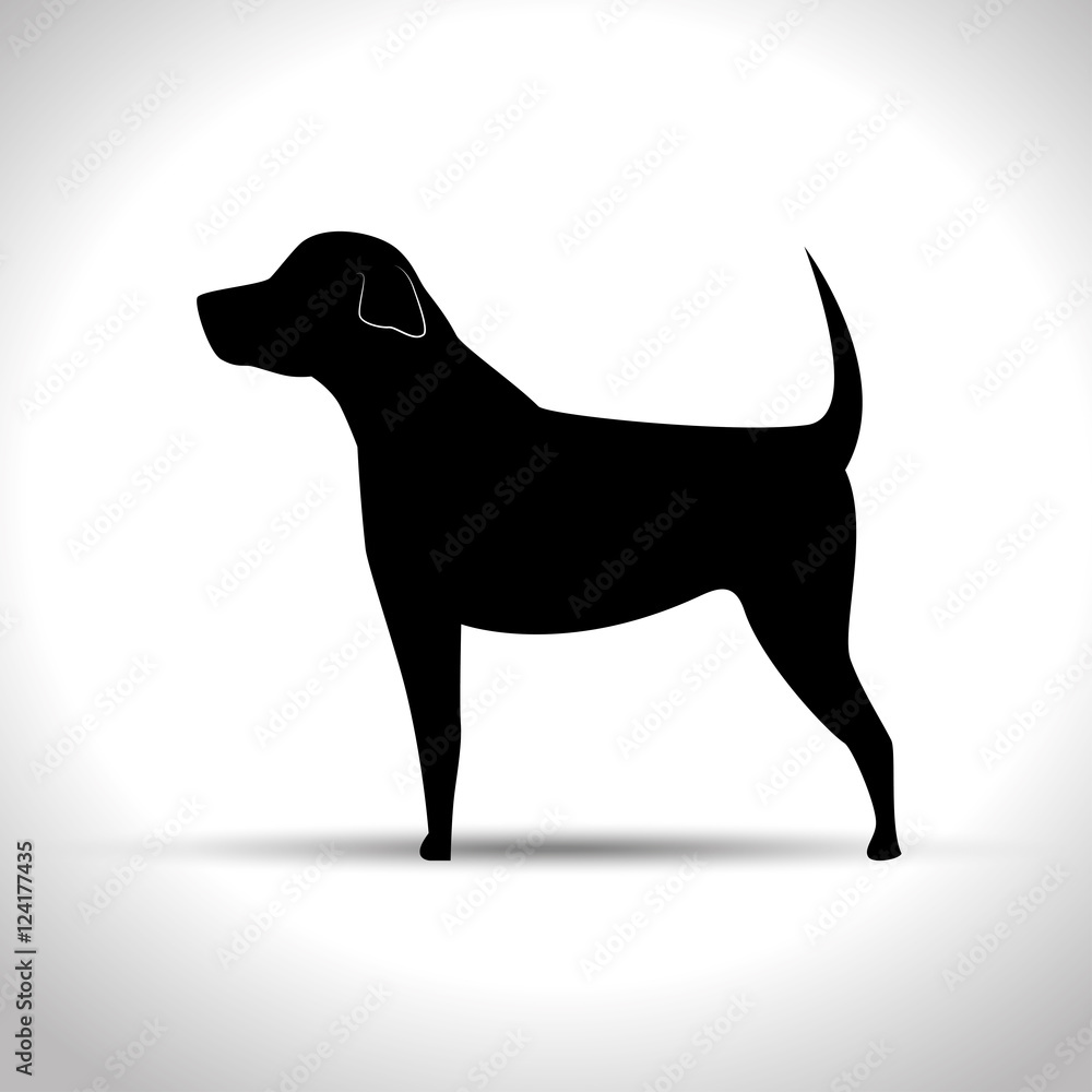 silhouette big dog vector illustration eps 10