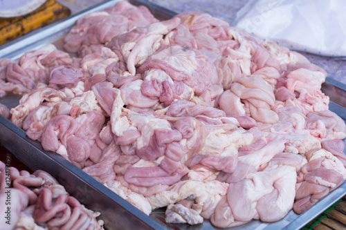 raw animal pork chitterlings photo