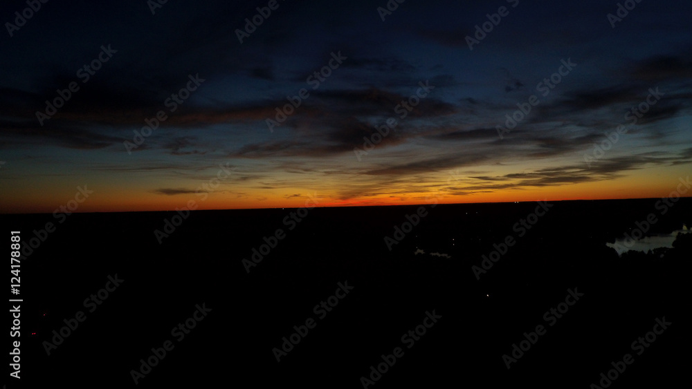 Sunset, orange sky, clouds, outer space, pembroke, new england