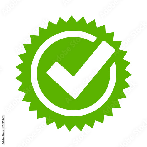 Tick approval star icon