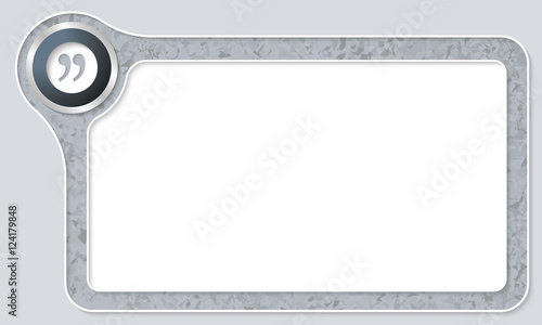Vector frame for your text with marble pattern and quotation mar