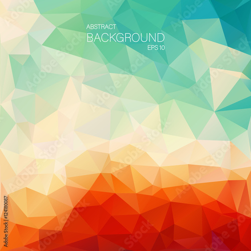 Teal orange abstract background with triangle shapes