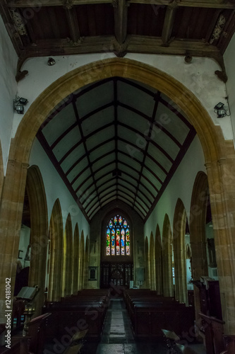 All Saints Church in Langport Arch Nave Ceiling view from Choir
