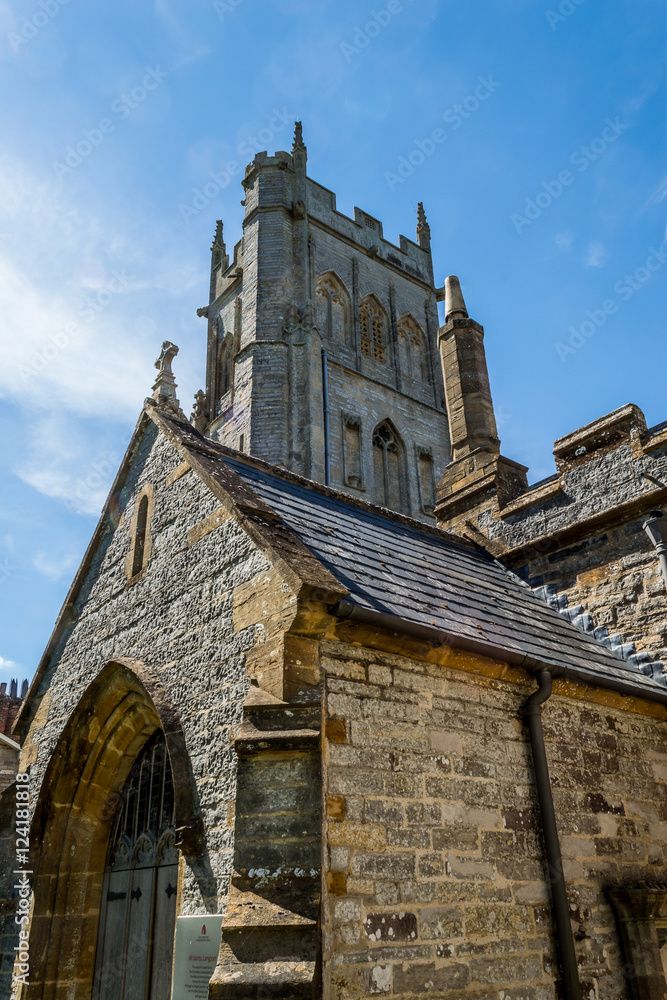 All Saints Church in Langport outside A