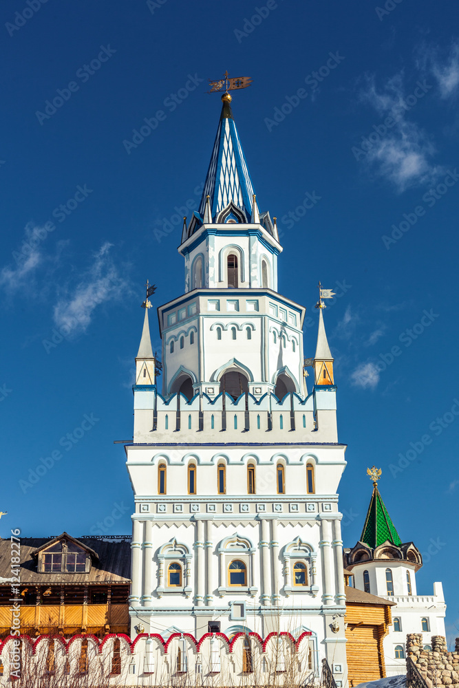 White-stone Kremlin in Izmaylovo in Moscow, Russia