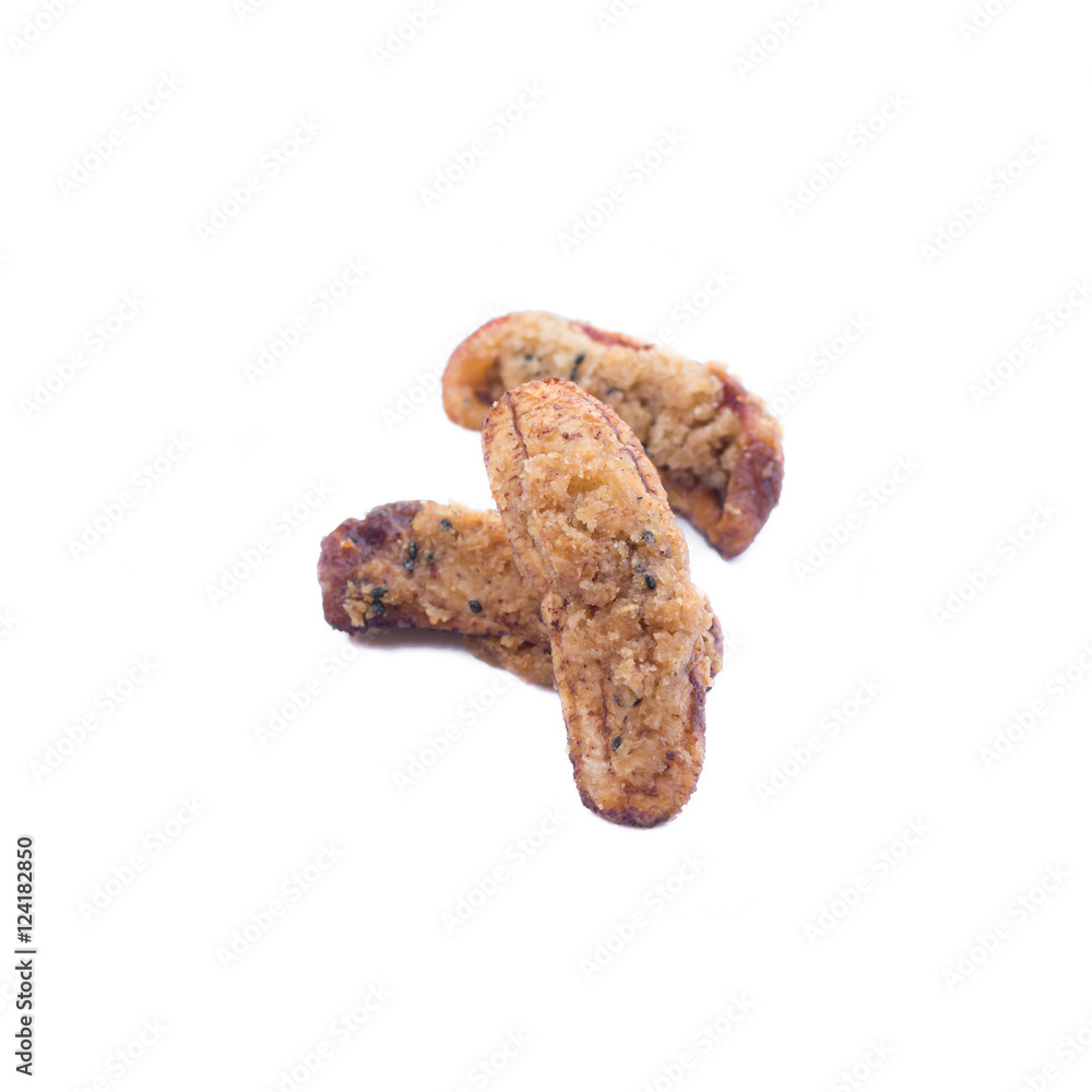 Fried Banana isolated on white background.. Fried Banana isolated on white background..