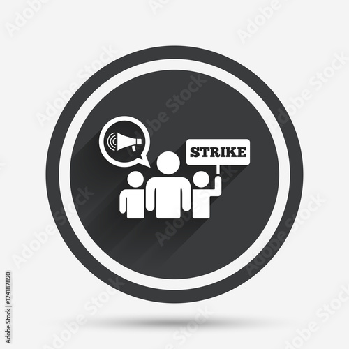 Strike sign icon. Group of people symbol.