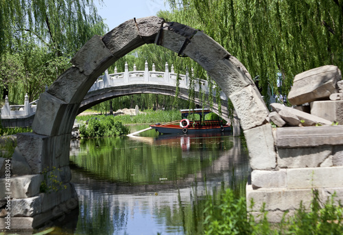 Canqiao Ruined Bridge Yuanming Yuan Old Summer Palace Willows Be photo
