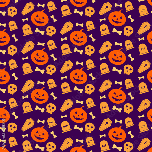 Creative halloween pattern flat background vector illustration