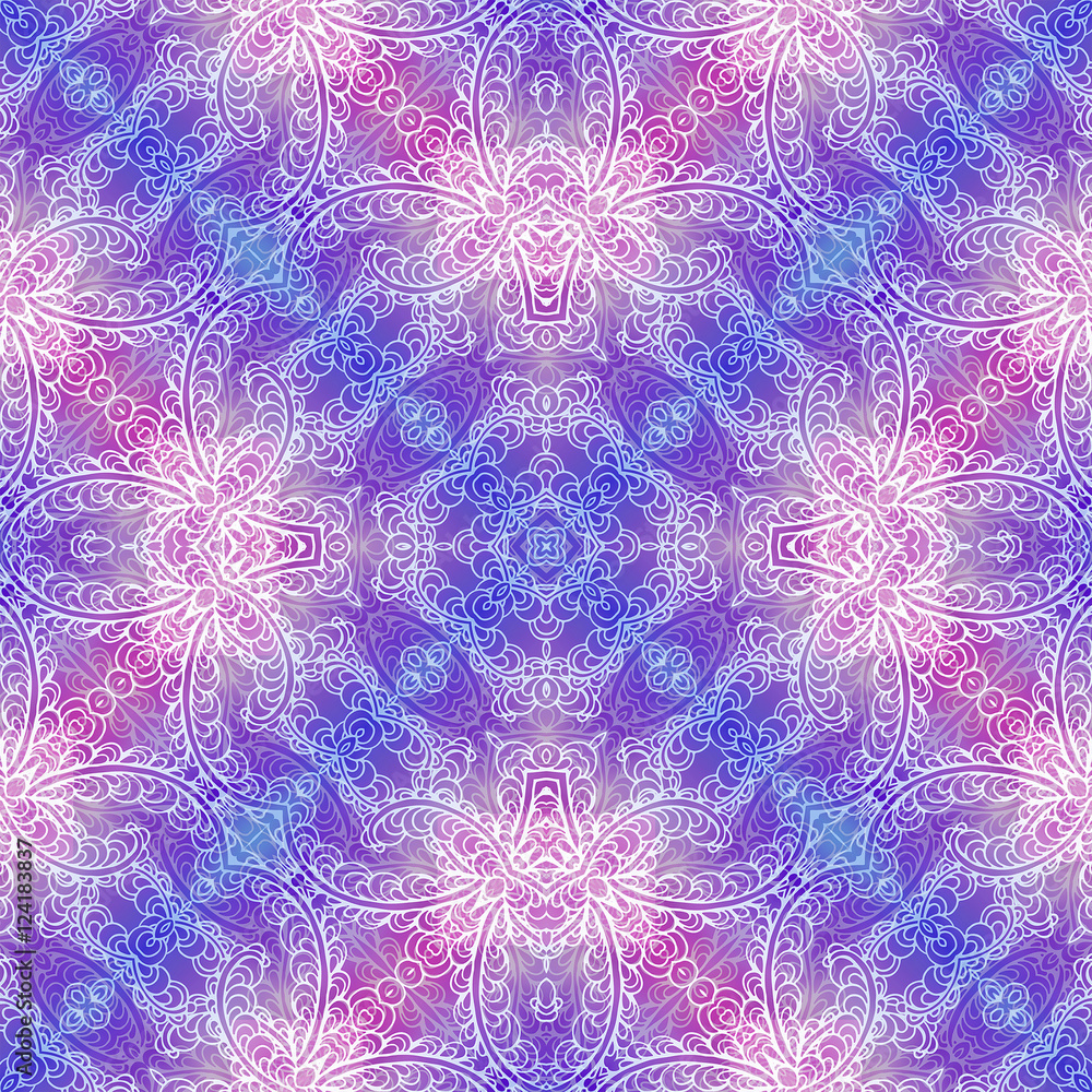 Bright seamless colorful ethnic christmas pattern. Collage with hand drawn branches, leaves, flowers. Batik style background, backdrop. Boho style. Imitation of the frost painting image on the window Bright seamless colorful ethnic christmas pattern. Collage with hand drawn branches, leaves, flowers. Batik style background, backdrop. Boho style. Imitation of the frost painting image on the window