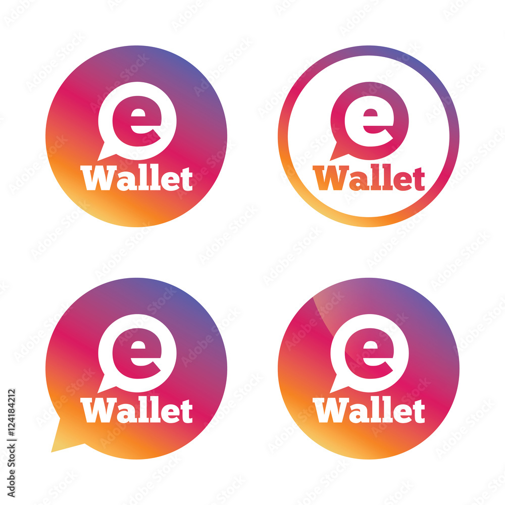 eWallet sign icon. Electronic wallet symbol. eWallet sign icon. Electronic wallet symbol.