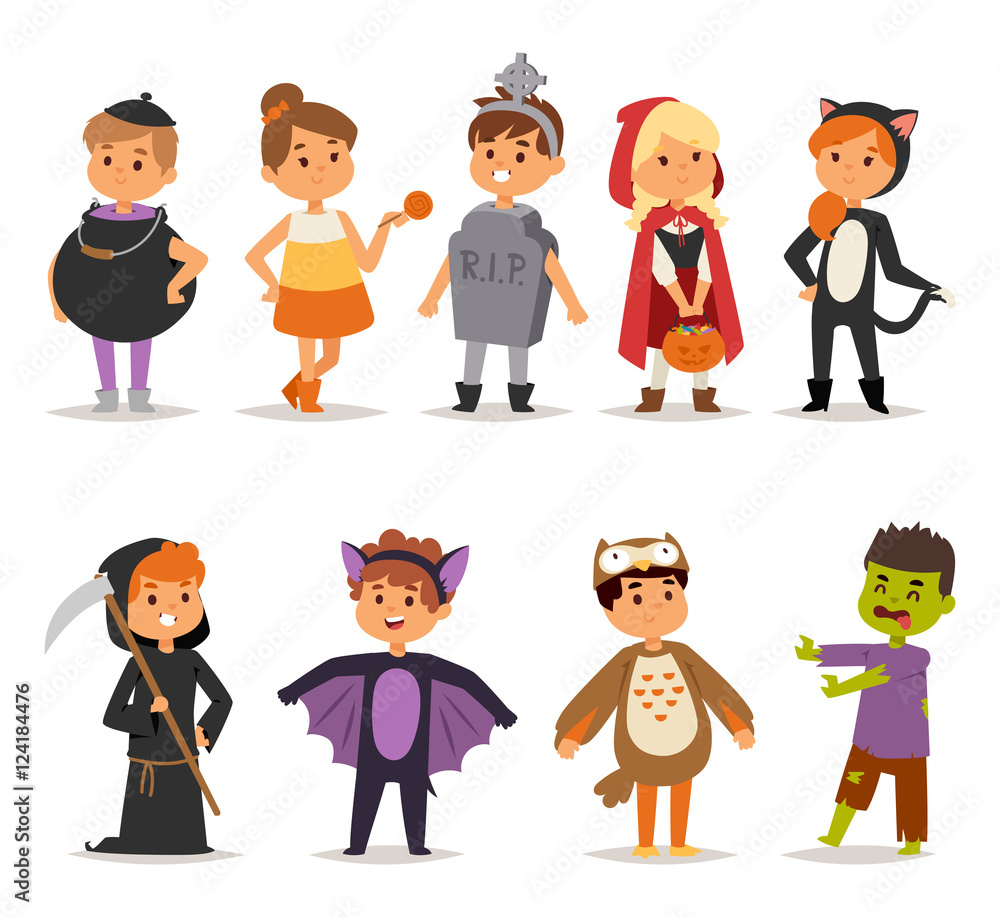 Halloween costume kids vector. Halloween costume kids vector.