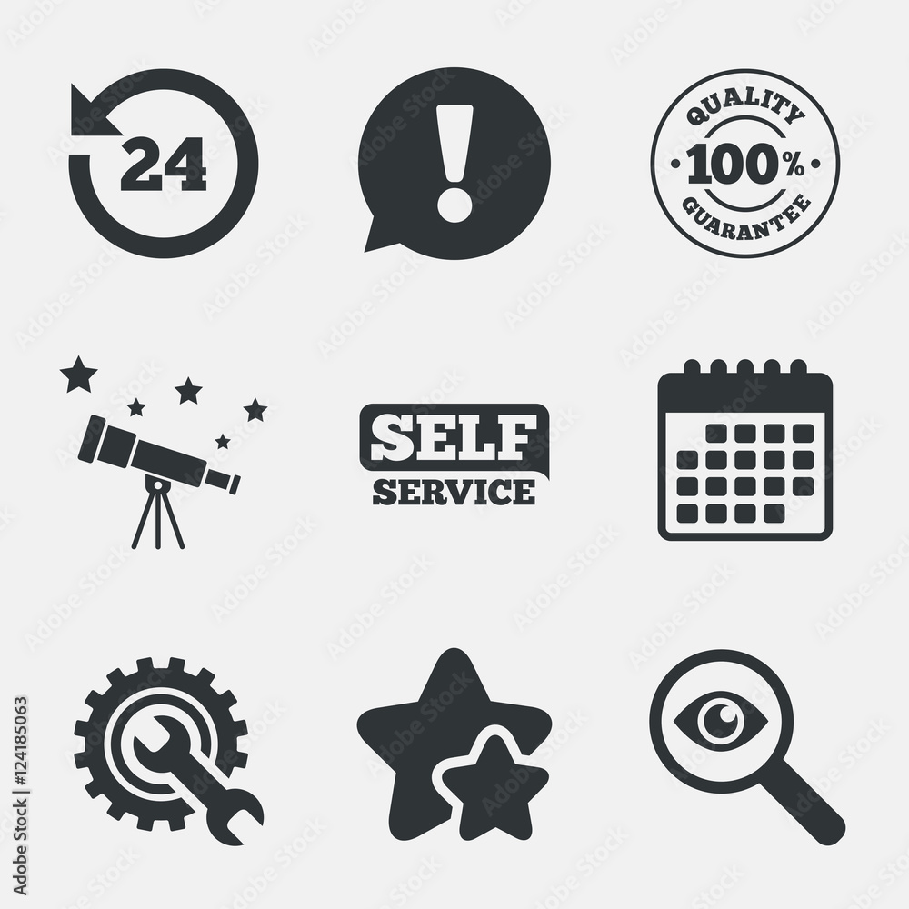 Fototapeta premium Repair fix tool icons. Customer service signs.