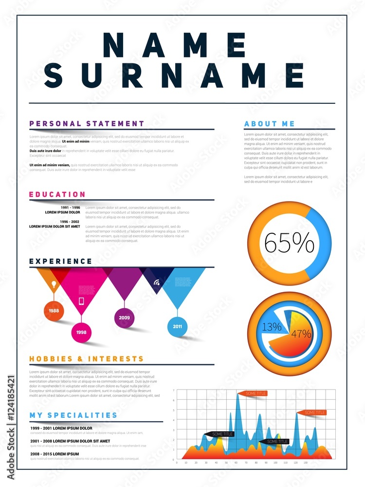 Fototapeta premium Resume Minimalist CV, Template with simple design, company appli