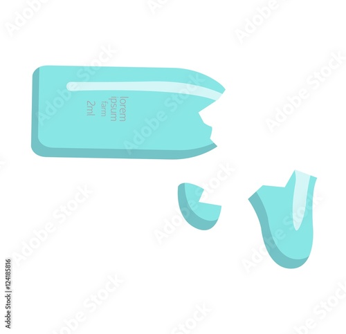 Broken bottle vector illustration.