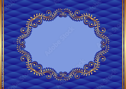 blue background with vintage frame