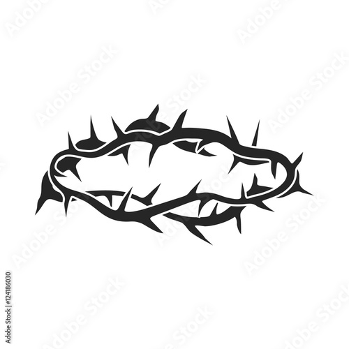 Crown of thorns icon in black style isolated on white background Fototapeta
