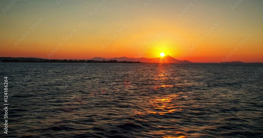 Greece - Mediterranean Sea at Sunset. Greece - Mediterranean Sea at Sunset.