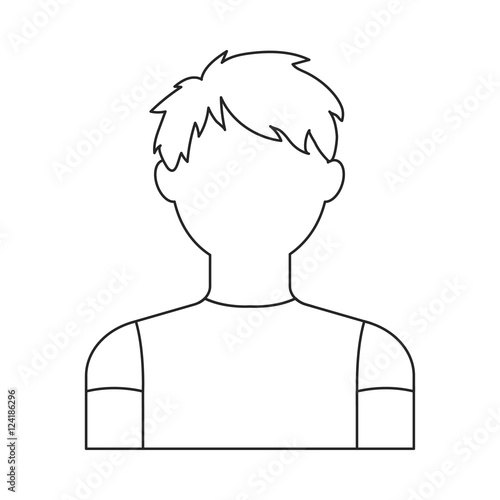 Boy icon outline. Single avatar,people icon from the big avatar outline. stock vector