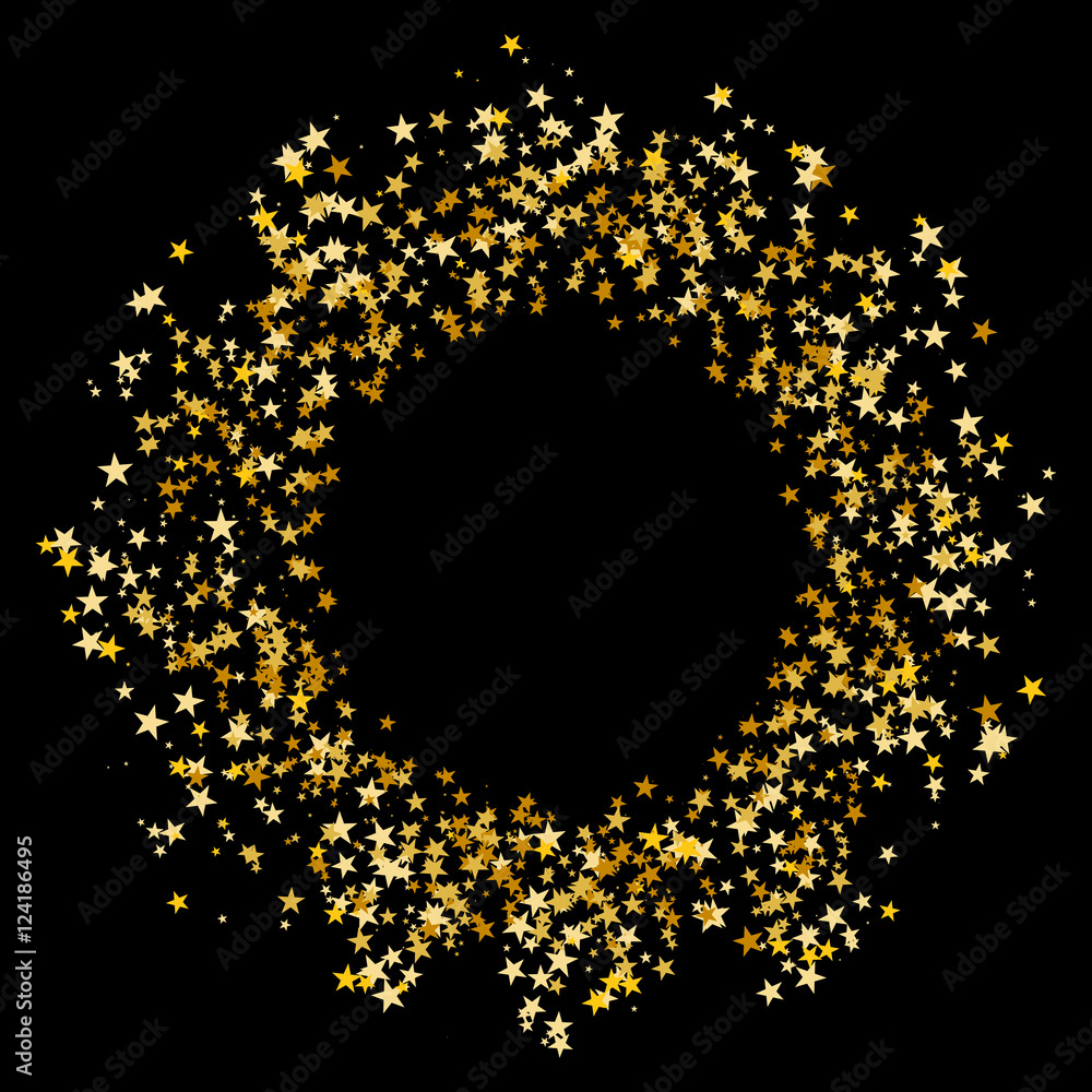 Gold Star Glitter Confetti Circle
