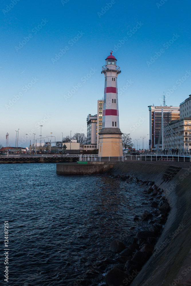 Lighthouse on embankment in Malmo