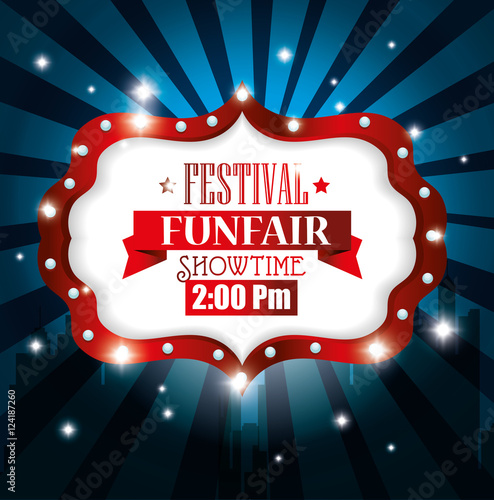 poster festival funfair light background vector illustration eps 10