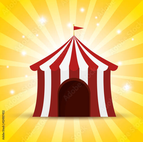 circus tent red and white shine background vector illustration eps10