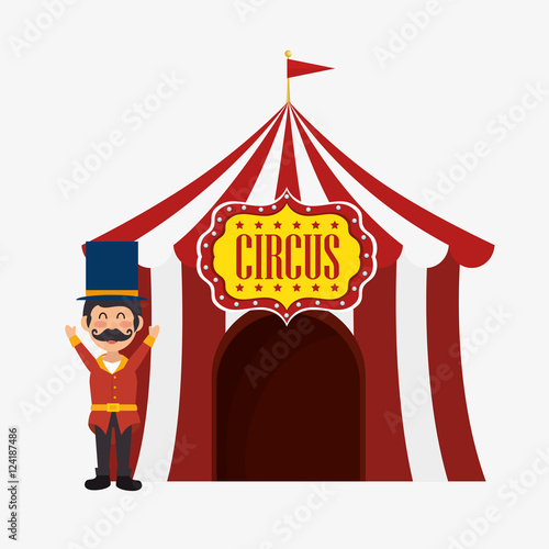 welcome host tent circus design vector illustration eps 10