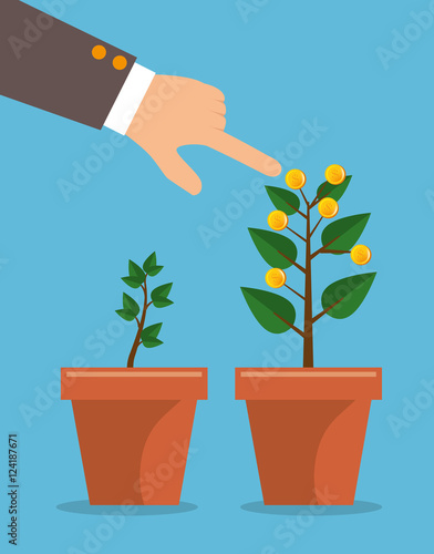 plant growing coins business vector illustration eps 10