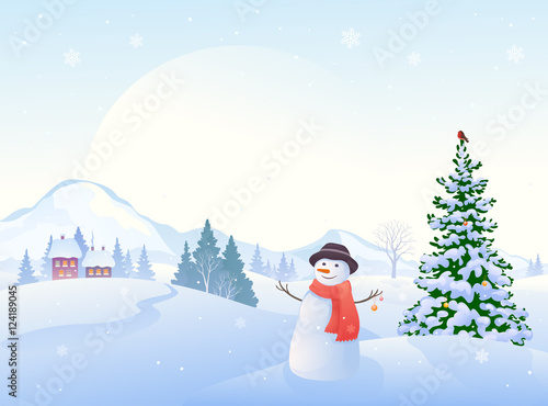 Christmas morning snowman